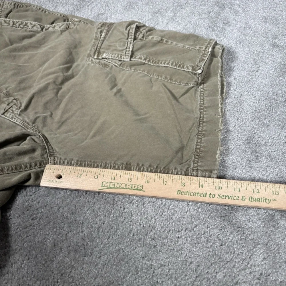 Vintage American Eagle Cargo Shorts Mens 36 Green Canvas Baggy Heavy Skater Y2K
